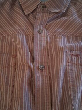 REI Men's Striped Button-Down Shirt  Short Sleeve Brown XXL 260913
